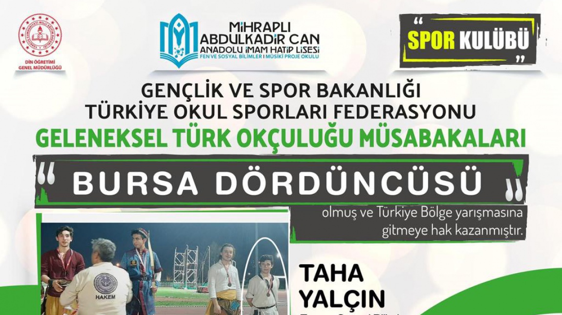 Geleneksel Türk Okçuluğu Müsabakalarında İl Dördüncülüğü (Bölge Finaline Katılım)