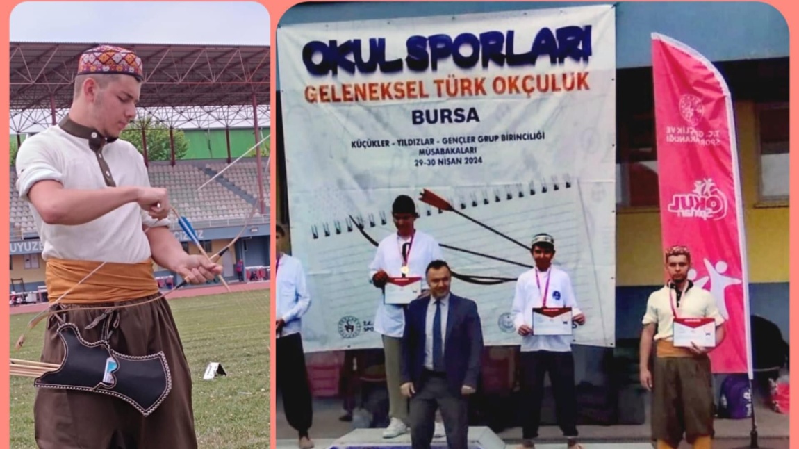 Öğrencimiz Talha Yalçın Okul Sporları Marmara Bölgesi Grup Yarışlarında  Geleneksel Türk Okçuluğu Gençler A Kategorisinde Bölge 4.Sü