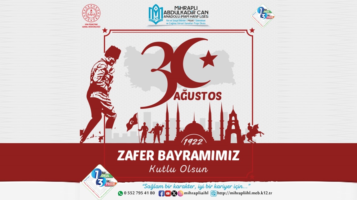 30 AĞUSTOS ZAFER BAYRAMIMIZ KUTLU OLSUN!