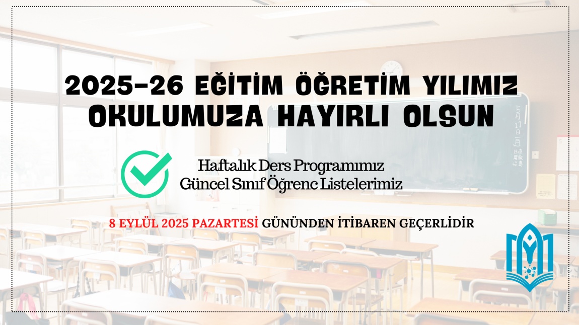 2025-2026 EĞİTİM ÖĞRETİM YILIMIZ HAYIRLI OLSUN